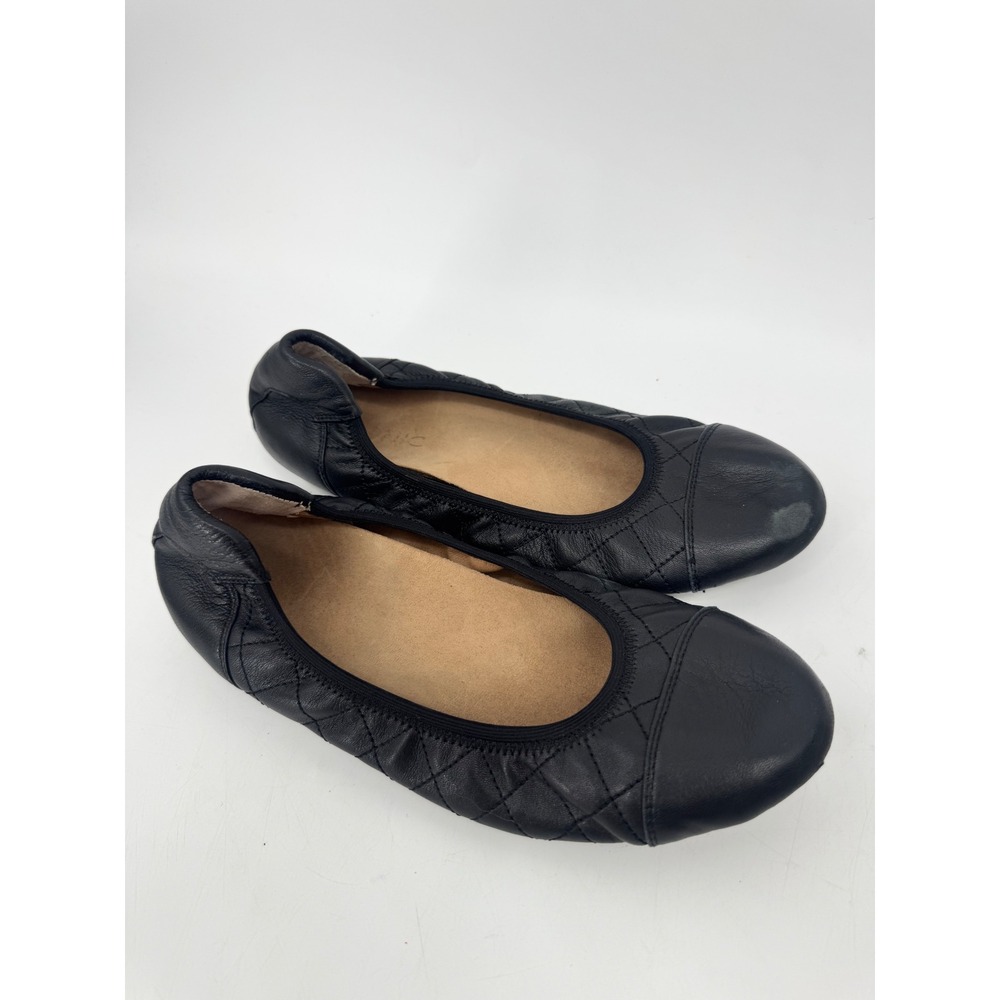 Vionic Ballet Flats Women 9 Black Quilted Leather Round Toe Ava 359AVA